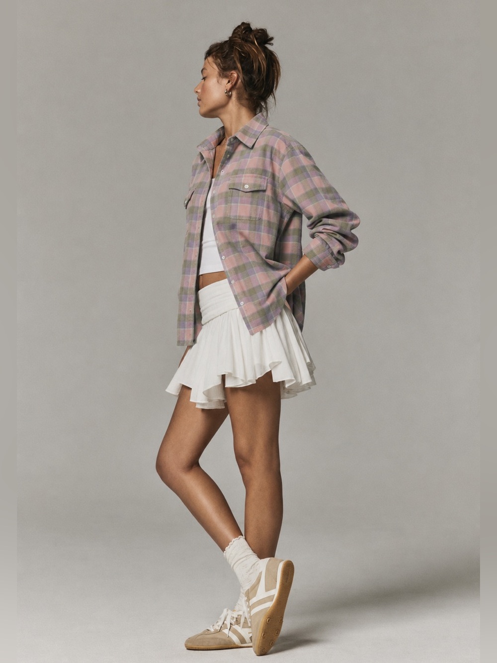 New Spell and the Gypsy Collective Maverick Flannel in lilac pink size XS Shirt